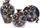Aendu Exquisite 3D Flower Decoration Classical Decorative Ceramic Vase Set of 3 - Chinese Vases for Home Decor - Elegant Addition to Your Living Space (Blue)