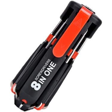 XUNDE Portable Multi-purpose Screwdriver,8 in 1 Multi-function Screwdriver Set with Worklight,6 LED Torch Repair Tool