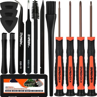 Cleaning &amp; Opening Repair Kit for PS5 PS4 PS3,TEKPREM 14 in 1 Screwdriver Set with T9 Torx Screwdriver &amp; PH00,Ph0,Ph1 Phillips Screwdrivers,Brushes,Tweezers for Sony Playstation 5/4/3 &amp; Controller