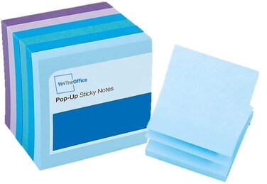 1InTheOffice Sticky Notes Pop Up 3x3, Sticky Notes, Assorted Color 6/Pack (600 Notes Pads)
