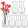 Thenshop 6 Pcs 8'' Tall Clear Flower Vase Wide Mouth Crystal Glass Vase Boho Decorative Vases for Centerpieces Bulk Tall Vase for Flower Bouquets Rustic Home Decor Wedding Housewarming Gift