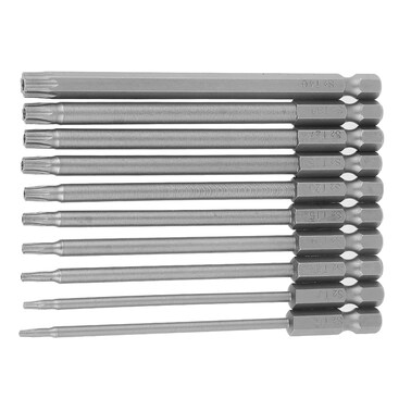 Screwdriver Set,10Pcs Magnetic Screwdriver Torx Bit Sets, 1/4 Inch Hex Shank Steel Star Bit Set 100mm/3.94 in Length Drill Screwdriver BST Bits Set, T7, T 8, T10, T15, T20, T25,