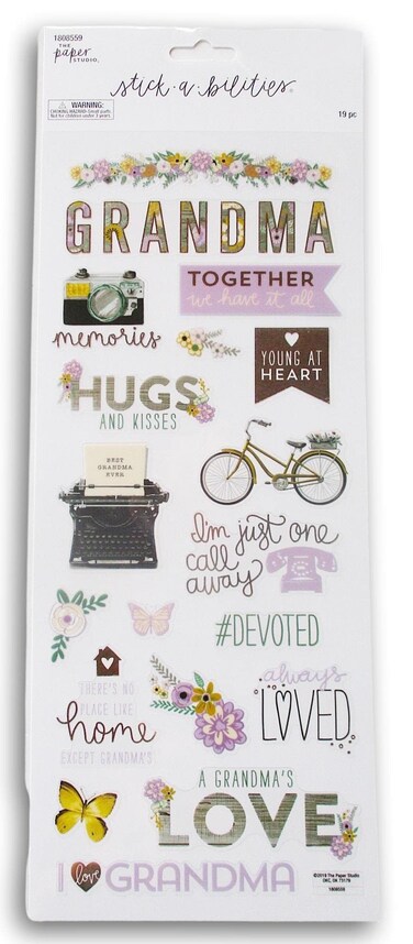 I Love Grandma Foil Stickers for Journaling, Scrapbooking, Cardmaking, Arts &amp; Crafts - 19 Pieces