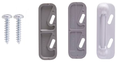 Rocky Mountain Goods Spring Loaded Screen Door Strike Plate - Works with Most Storm Door and Screen Door Rigid Interior Latch Systems - Slotted Holes fit Most Applications - Shims Included (White)