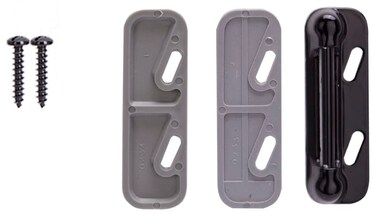 Rocky Mountain Goods Spring Loaded Screen Door Strike Plate - Works with Most Storm Door and Screen Door Rigid Interior Latch Systems - Slotted Holes fit Most Applications - Shims Included (Black)