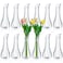Mumufy 12 Pcs Acrylic Glass Bud Vases for Centerpiece Christmas Clear Plastic Bud Vase Crystal Acrylic Vase Small Break Resistant Flower Vase for Rose Home Decoration (Classic, 2.17 x 5.91 Inch)