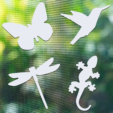 8 Pieces Flexible Screen Magnets 2 Dragonflies 2 Geckos 2 Butterflies 2 Hummingbirds Double Sided Screen Magnet for Non-Retractable Screens, Helps to Stop Walking into Screens
