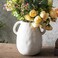 Kimdio White Ceramic Vase with 2 Handles, Modern Farmhouse Vase for Home Decor, Rustic Pottery Vase, Decorative Terracotta Flower Vase, Clay Small Vase, Centerpieces for Dining Table
