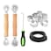 HOJLKLD Window Screen Repair Kit, Steel/Nylon Roller Tool with Bearing+8pcs Screen Clips+32ft Screen Spline+Spline Removal Hook, 5 in 1 Screen Roller Tool Kit for Installing Door Mesh Screens
