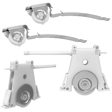 2 Pair Gliding Screen Door Roller Assembly Fits for Andersen Upper P/N #1997063 &amp; Lower P/N #1997310 (1991 to Present), 1-1/4" Nylon Concaved Wheels, Edge Adjustable