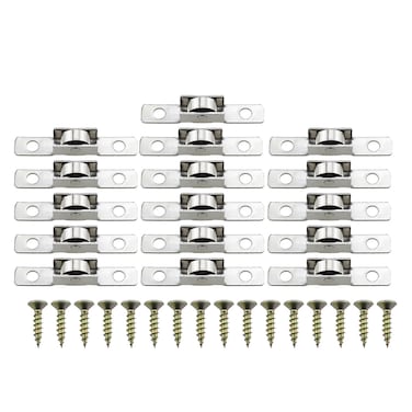 RLECS 16PCS 43MM/1.7Inch Sliding Window Roller Metal Pulley Silver Pulley Single Roller Suitable for Window Door Cupboard and Drawer
