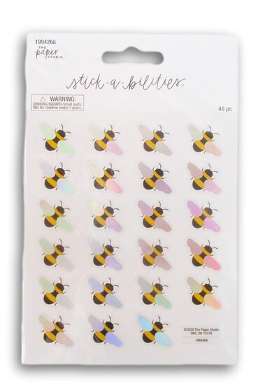 Bee Holographic Stickers for Journaling, Scrapbooking, Cardmaking, Arts &amp; Crafts - 46 Pieces