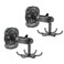 QruiLanTu Hanging Utensil Holder Hooks Kitchen Utensil Hanger Wall Mount 360&Acirc;&deg; Rotating Folding Hook Strong Suction Cup Hook Utensil Rack with 6 Hooks for Kitchen Bathroom Cabinet (Transparent Grey)