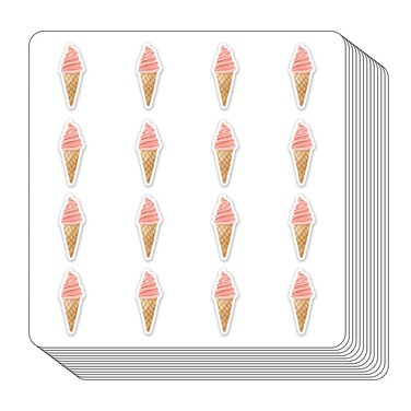 Ice Cream Planner Stickers, 0.5in Monthly Scrapbooking Kids DIY Arts Crafting 208-Pack