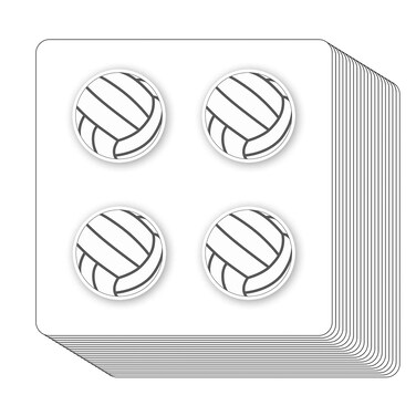 Volleyball Sport Stickers 1in for Scrapbooking, Arts, Craft, Kids DIY, Calendars Journals 80-Pack