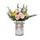 LIBWYS Metal Flower Vase Milk Can Rustic Style with Rose &amp; Eucalyptus Shabby Chic Metal Vase for Rustic Home Dining Table Centerpieces Decor (Pink, 1)