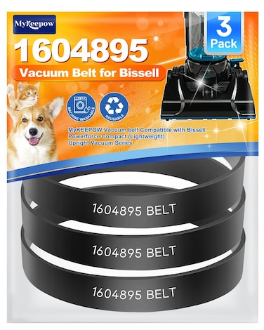 MyKEEPOW 1604895 Belt for Bissell Powerforce Compact Upright Vacuum, Vacuum Belt Compatible with Bissell Vacuum Cleaner Model 2112, 1520, 2690, 3508, 23T7, 23T7V, 3130, 21129, 3 Pack