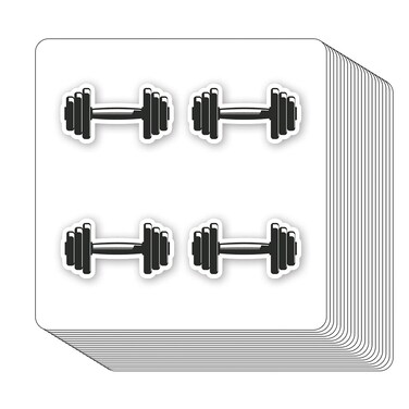 Dumbbell Exercise Weight Lifting Loss Workout Fitness Stickers 1in for Scrapbooking, Arts, Craft 80-Pack