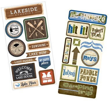 Lake Stickers For Scrapbooking - Lake Scrapbook Sticker for Planner, Photo Album, Decor, DIY Crafts, Journal - Decorative Camping Stickers Set with Nature, Lake Life, Outdoor Adventure Theme - 2 Items
