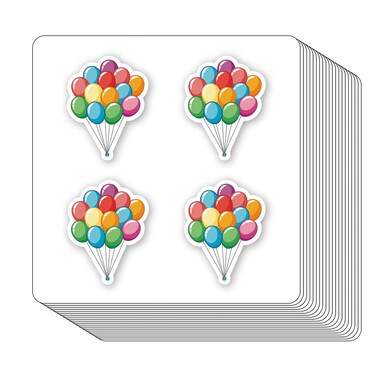 Balloons Stickers 1in for Scrapbooking, Arts, Craft, Kids DIY, Calendars Journals 80-Pack