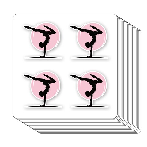Gymnastics Stickers 1in for Scrapbooking, Arts, Craft, Kids DIY, Calendars Journals 80-Pack