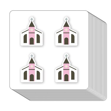 Church Christian Stickers 1in for Scrapbooking, Arts, Craft, Kids DIY, Journals 80-Pack
