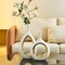 2 Pcs Ceramic Vase Black Gold Vases Set of 2 for Modern Home Decor Living Room Centerpiece Minimalist Hollow Flower Vase, Decorative Oval Vase for Bookshelf TV Stand Kitchen Dining Table Decorations