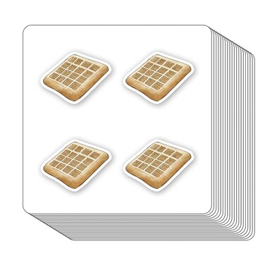 Waffle Stickers 1in for Scrapbooking, Arts, Craft, Kids DIY Journals 80-Pack