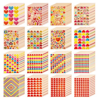Kbraveo 160 Sheets 13030 Pieces Colorful Love Heart Stickers, Self-Adhesive Stickers Heart Labels for Scrapbooking or Embellishment&acirc;&euro;&brvbar;