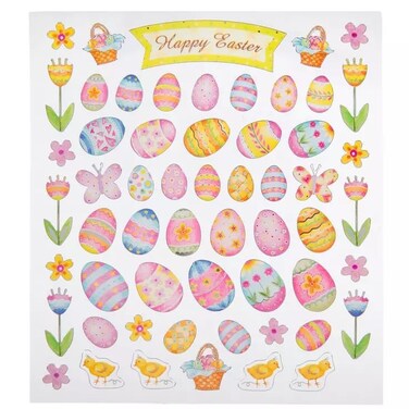 Stickabilities Happy Easter Eggs Foiled Stickers for Journaling, Scrapbooking, Cardmaking, Arts &amp; Crafts - 57 Pieces