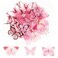 40 Pcs Butterfly Sticker Decals Small Butterflies Sticker Set Decals Transparent Waterproof Pink Vintage Scrapbooking Journaling Stickers Supplies for Planner DIY Stationery Craft Projects