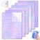 36 Sheets Holographic Sticker Paper, Clear Vinyl Laminate Sheets Waterproof Self Adhesive Glitter Shiny Transparent Overlay Films for Scrapbooking,DIY Crafts, Cards Making&iuml;&frac14;&circ;6 Style/8.25x11.7 Inch &iuml;&frac14;&permil;