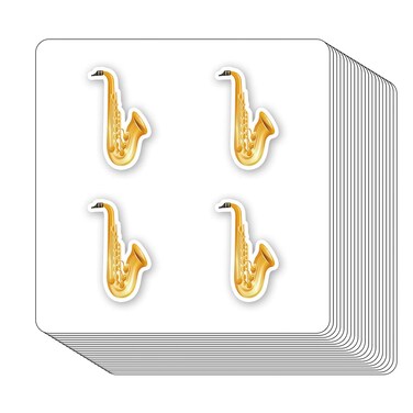 Saxophone Stickers 1in for Scrapbooking, Arts, Craft, Kids DIY, Calendars Journals 80-Pack