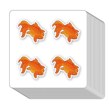 Goldfish Stickers 1in for Scrapbooking, Arts, Craft, Kids DIY, Calendars Journals 80-Pack