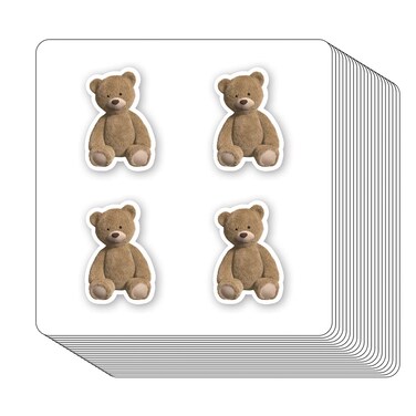 Bear Stickers 1in for Scrapbooking, Arts, Craft, Kids DIY, Calendars Journals 80-Pack