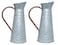 Hosley Set of 2 Metal Galvanized Pitcher Vase-15 High