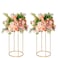 Gold Wedding Flower Stands, Set of 2 Metal Vases Column Geometric Wedding Table Display Centerpieces 23.4 inches Tall Floral Decoration Holders for Wedding Party Decor