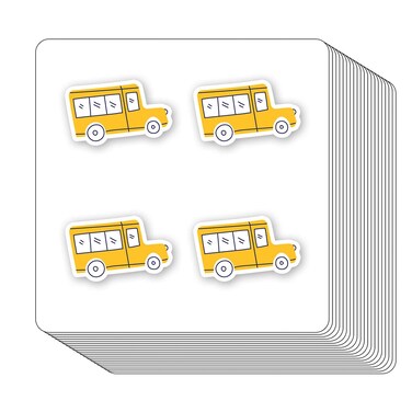 School Bus Stickers 1in for Scrapbooking, Arts, Craft, Kids DIY, Calendars Journals 80-Pack