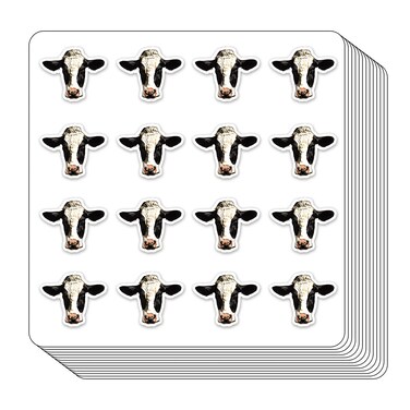 Cow Head Planner Stickers, 0.5in Monthly Scrapbooking Kids DIY Arts Crafting 208-Pack