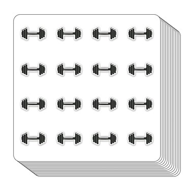 Dumbbell Exercise Workout Fitness Planner Stickers, 0.5in Scrapbooking Crafting 208-Pack