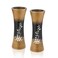 Aeravida Magical Foxglove Flower Brown 8-inch Mango Tree Concaving Wood Vase   Mango Tree Wood Kitchen Decor   Handmade Vase   Brown Mango Tree Wood Hand Carved Vase (2pcs)