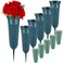 BBTO 6 Sets 6 Sets Large Cemetery Vases for Grave with Spikes and Foam Inserts, Memorial Cemetery Grave Cones Vases Cemetery Decoration Flower Holder for Fresh and Artificial Flowers (Taper)