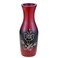 Aeravida Captivating Hibiscus Flower Red and Black 8-inch Mango Tree Wood Set of Vase   Mango Tree Wood Flower Vase   Handmade Home Office Table Vase  Flower Vases Decorative for Living Room (1PCS)