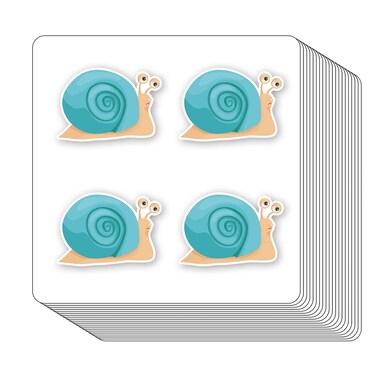 Snail Stickers 1in for Scrapbooking, Arts, Craft, Kids DIY, Calendars Journals 80-Pack