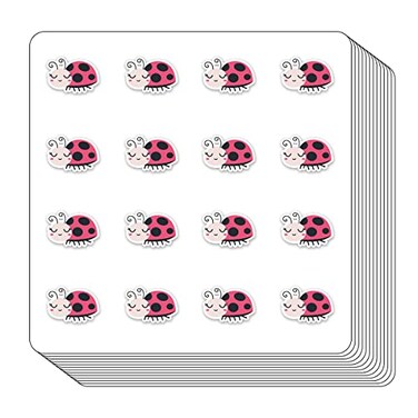 Pink Ladybug Planner Stickers, 0.5in Scrapbooking Kids DIY Calendar Crafting 208-Pack
