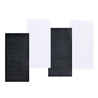 MultiValue Letter Stickers, 1040 pcs Mini Scrapbooking Materials Lowercase&amp;Capital Letters&amp;Number Glitter Photo Album Scrapbook Stickers Self-Adhesive Alphabets Stickers for Frame Gift Decor (Black)