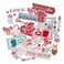 Navy Peony Vintage Valentine's Sticker Set (24 Pieces) - Cute, Waterproof, Durable   Romantic Couple Stickers for Planner, Journal, Love Letter and Gifts