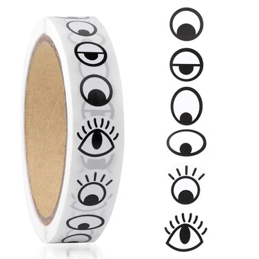 THINP Eye Stickers, 1000 Pcs Self-Adhesive Stickers, Children Stickers, Cartoon Mini Labels for DIY Crafts, Scrapbook, Notebook, Party Favor (Black)