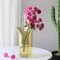 Yellow Basket Glass vase with Handle and Bubbles, Purse vase,Small Glass vases for Flowers,Cute vase,Handbag Flower vase for Home Deco/Party Decorations