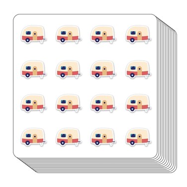 RV Camper Planner Stickers, 0.5in Scrapbooking Camping Travel Trailer Crafting 208-Pack